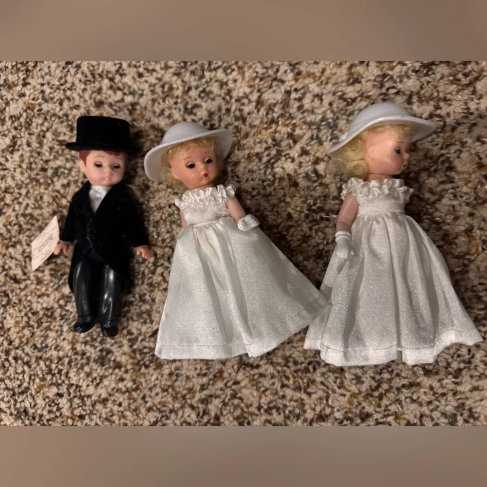 Madame Alexander Bride and Groom Dolls in Black and White Attire